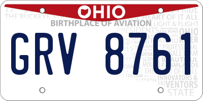 OH license plate GRV8761