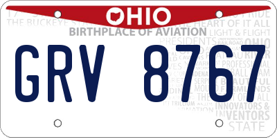 OH license plate GRV8767