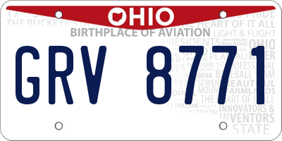 OH license plate GRV8771