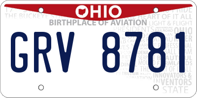 OH license plate GRV8781