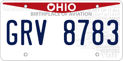 OH license plate GRV8783
