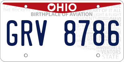 OH license plate GRV8786