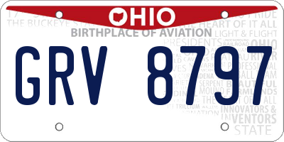 OH license plate GRV8797
