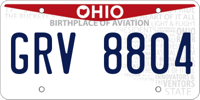 OH license plate GRV8804