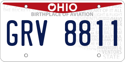 OH license plate GRV8811
