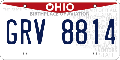 OH license plate GRV8814