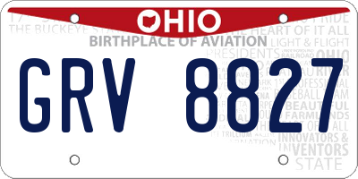 OH license plate GRV8827
