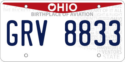 OH license plate GRV8833