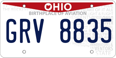 OH license plate GRV8835