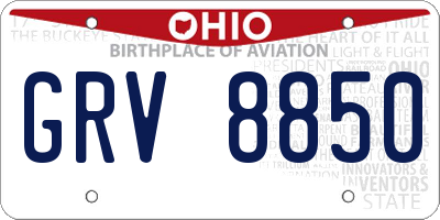 OH license plate GRV8850
