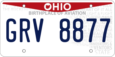OH license plate GRV8877