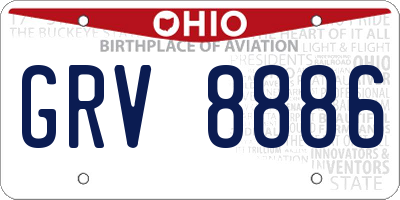 OH license plate GRV8886