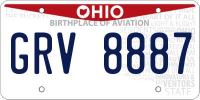 OH license plate GRV8887