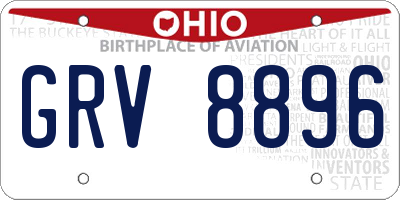 OH license plate GRV8896