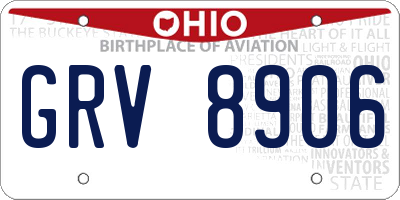 OH license plate GRV8906