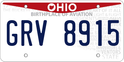 OH license plate GRV8915