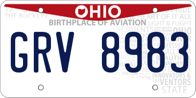 OH license plate GRV8983