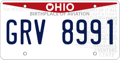 OH license plate GRV8991