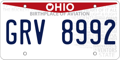 OH license plate GRV8992