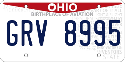 OH license plate GRV8995
