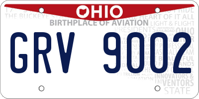 OH license plate GRV9002