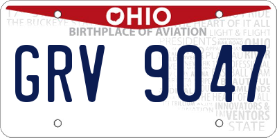 OH license plate GRV9047