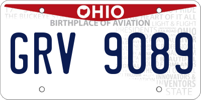OH license plate GRV9089