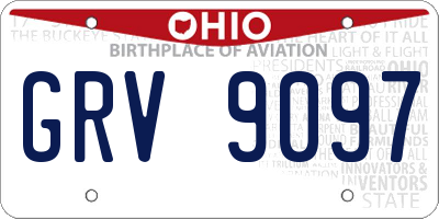 OH license plate GRV9097