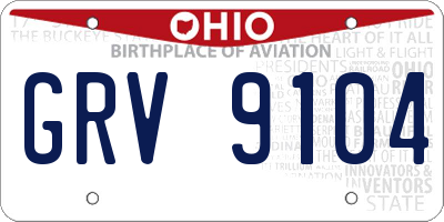 OH license plate GRV9104