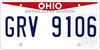 OH license plate GRV9106