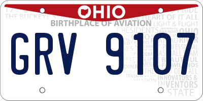 OH license plate GRV9107