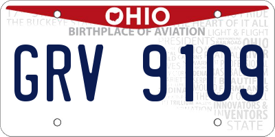 OH license plate GRV9109