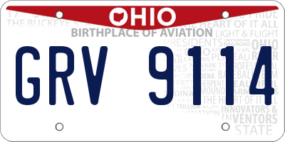 OH license plate GRV9114