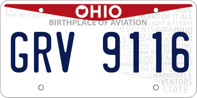 OH license plate GRV9116