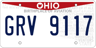 OH license plate GRV9117