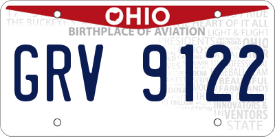 OH license plate GRV9122
