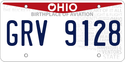 OH license plate GRV9128
