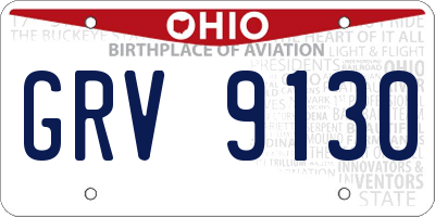 OH license plate GRV9130