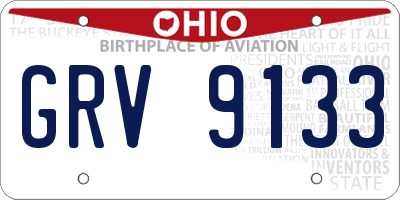 OH license plate GRV9133