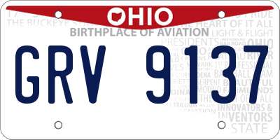 OH license plate GRV9137