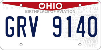 OH license plate GRV9140