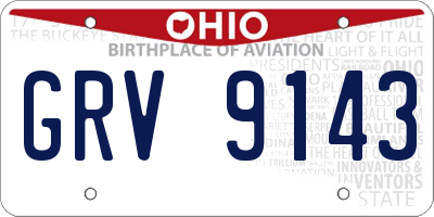 OH license plate GRV9143
