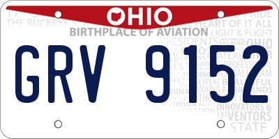 OH license plate GRV9152