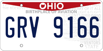 OH license plate GRV9166