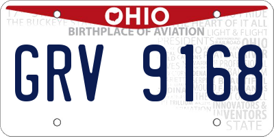OH license plate GRV9168