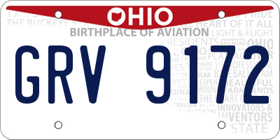 OH license plate GRV9172