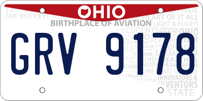 OH license plate GRV9178