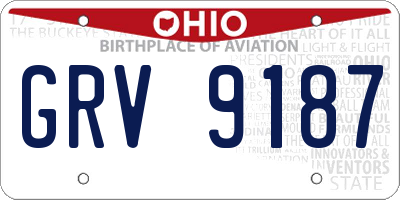 OH license plate GRV9187