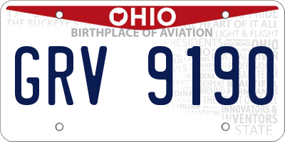 OH license plate GRV9190