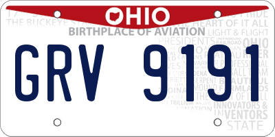 OH license plate GRV9191